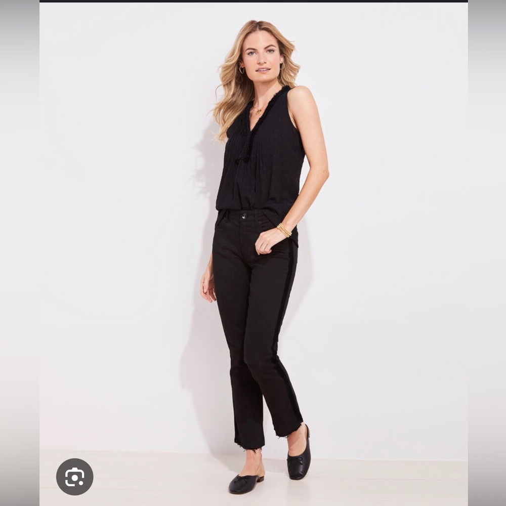Vineyard vines - Jamie High Rise Kick Flare Black Denim